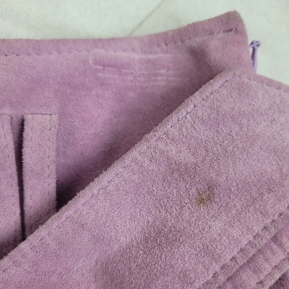 International Concepts mauve pink suede drop waist pleated skirt Y2k Preppy Sz 2